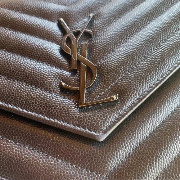SOLD Saint Laurent Monogram Quilted Leather Wallet on a Chain - Picture 6 of 15